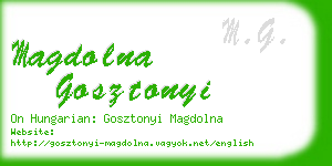 magdolna gosztonyi business card